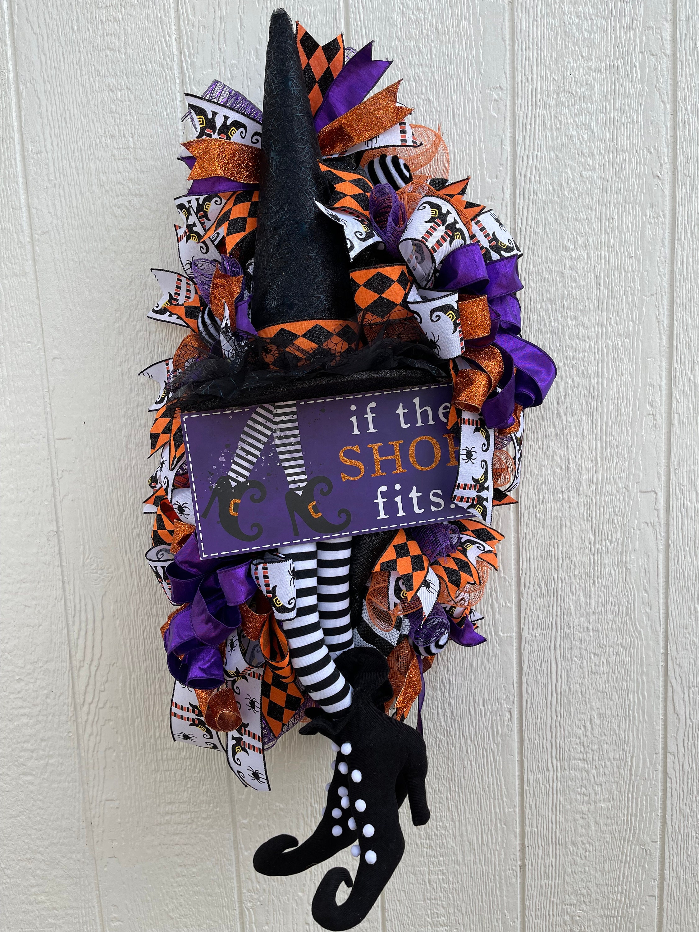 Halloween Whimsical Witch Wreath for Front Door Halloween - Etsy