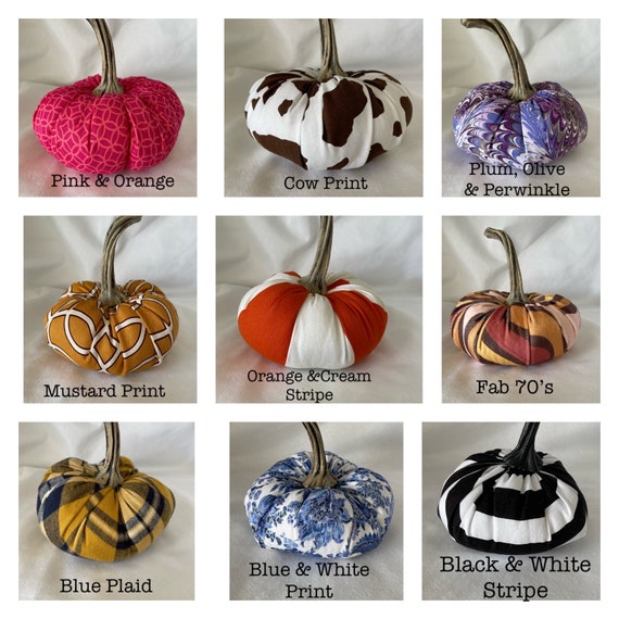 Small Velvet Pumpkins Set Of 6 - Black Decorative Pumpkins For Fall & Thanksgiving Decor