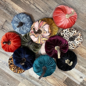XL Velvet Pumpkins, Handmade Pumpkins, Farmhouse Decor, Table Center Piece, Fall Decor, Thanksgiving Decor, Wreath Attachment