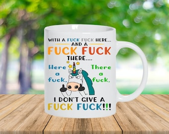 Unicorn Funny Mug, Unicorn Coffee Mug, Custom Coffee Mug, Christmas Gift, Swearing Unicorn Coffee Mug Gift, Handmade Coffee Mug, Rude Mug