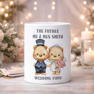 Personalised Wedding Fund Piggy Bank | The Future Mr & Mrs Gift | Engagement Gift | Wedding Savings Pot