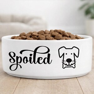 Personalised Spoiled Dog Bowl – Funny Pet Feeding Bowl, Small Ceramic Dog Bowl, Pet Lover Gift bild 1