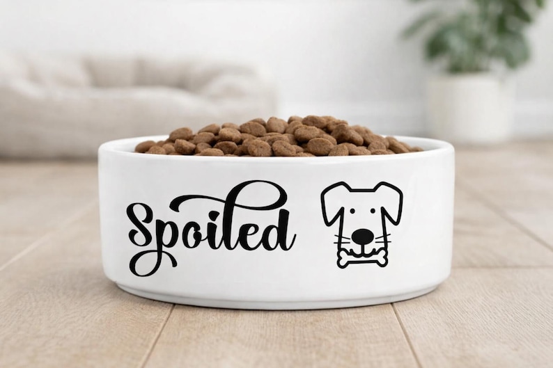 Personalised Spoiled Dog Bowl – Funny Pet Feeding Bowl, Small Ceramic Dog Bowl, Pet Lover Gift bild 1