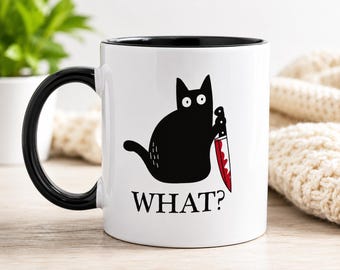 Funny Black Cat Mug, Cat Mom Gift, Halloween Cat Coffee Mug, Cat Lover Mug, Funny Cat Cup, Gift For Cat Owner