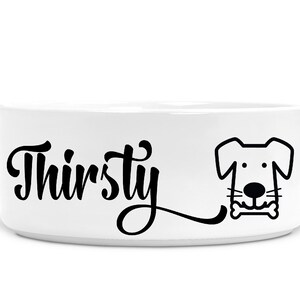 Personalised Spoiled Dog Bowl – Funny Pet Feeding Bowl, Small Ceramic Dog Bowl, Pet Lover Gift Thirsty Dog