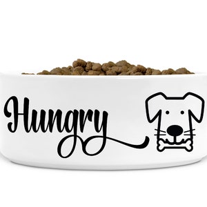 Personalised Spoiled Dog Bowl – Funny Pet Feeding Bowl, Small Ceramic Dog Bowl, Pet Lover Gift Hungry Dog