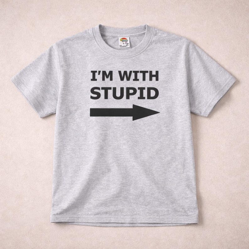 Matching Couple Shirts, I’m With Stupid Shirt, Funny Couple T Shirt, Sarcastic Matching Tees, Boyfriend Girlfriend Gift, Husband Wife Tee zdjęcie 6