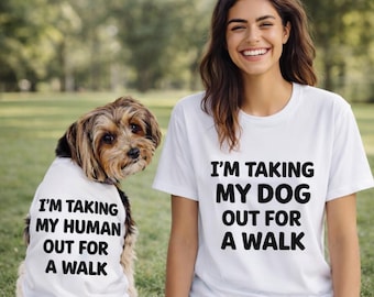Matching Dog and Owner Shirts Funny Dog Walking Shirt Dog Mom Dog Dad Gift Dog Lover Shirt Matching Dog Outfit