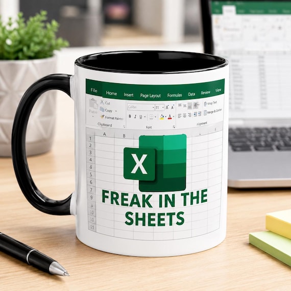 Funny Office Mug, Freak in the Sheets Excel Mug, Coworker Gift, Accountant Coffee Mug, Work Bestie Gift