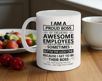 Funny Boss Mug – Proud Boss of Awesome Employees – Boss’s Day Gift – Office Humor Coffee Cup – Employee to Boss Gift – Manager Appreciation