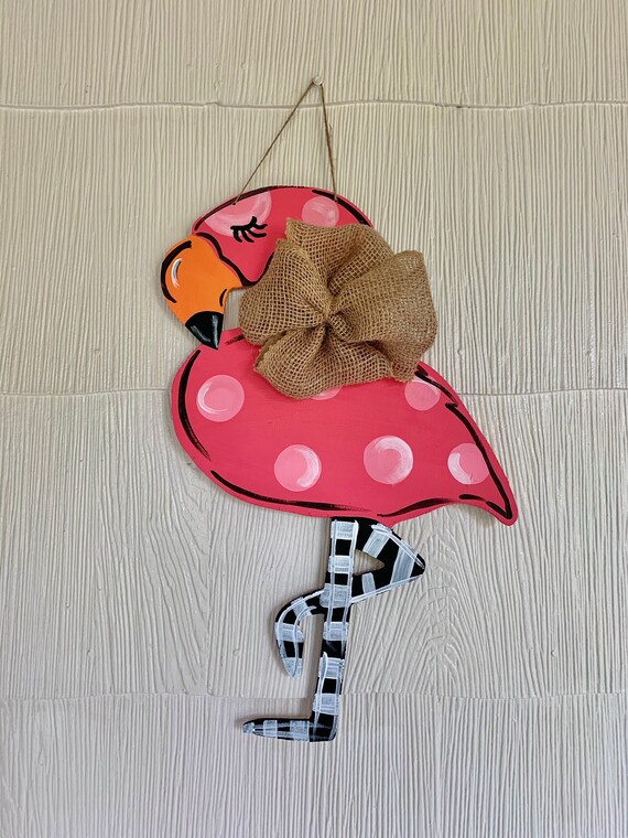 Flamingo Door Hanger Etsy