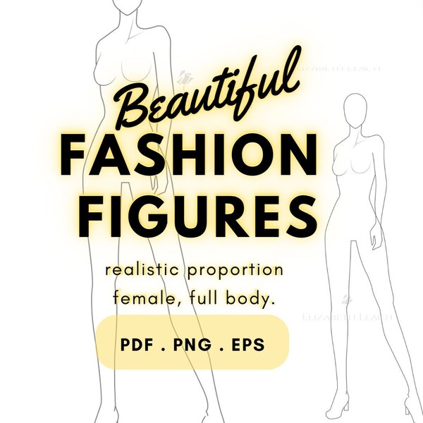 Fashion design - illustration template for fashion designers - Realistic proportions - Fashion figure - woman approx size 8