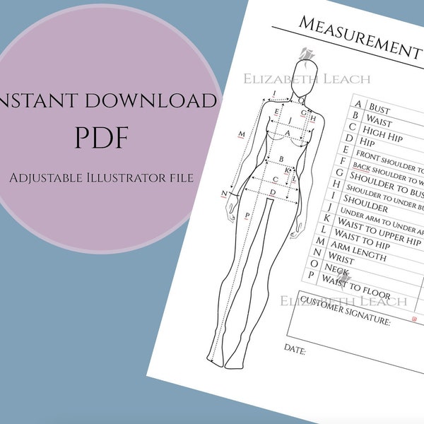 body measurement chart for dressmakers - female body - Fillable Women Measurement Template | PDF Files