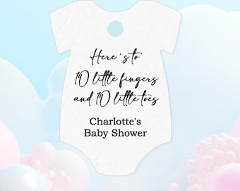 10 Little Fingers and 10 Little Toes Personalised Gift Tags Baby Shower Favor Tags Gender Reveal Tag Thank you Baby Shower Gift Tags 25x