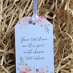 Personalised tags for wedding, birthday, baby shower, festivals, retirements, any occasion tags, pink floral, watercolour flower tag