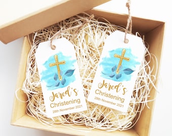 Personalized Baptism Favor Tags: Christening Thank You Tags