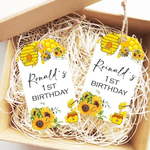 Etichette per bomboniere di compleanno a tema ape, etichette di ringraziamento personalizzate ape, etichette per bottiglie d'acqua ape, adesivi per bomboniere ape, etichette per baby shower ape