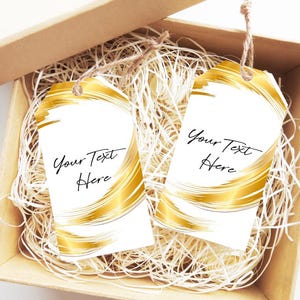Etichette regalo personalizzate per matrimonio, compleanno, baby shower, addio al nubilato, pensionamento, tema oro, bomboniere, etichette personalizzate per borse, grazie
