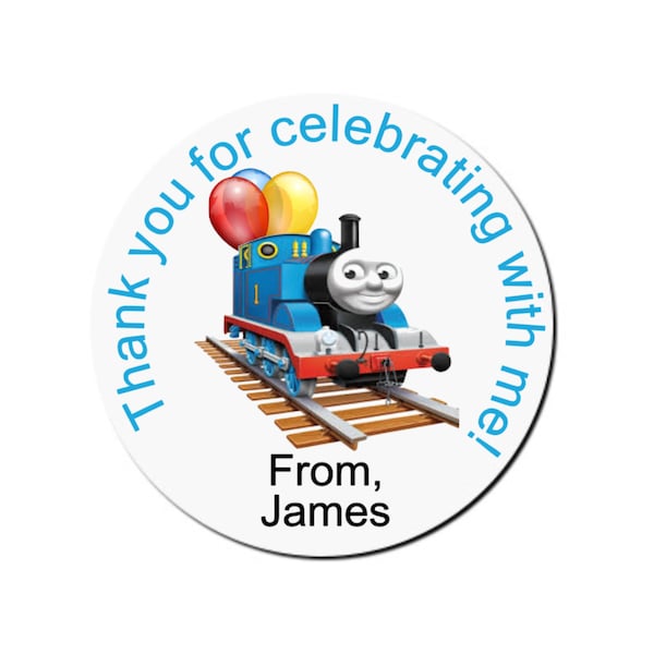 Thomas The Train Birthday Sticker, Birthday Thank You Sticker, Birthday Favour Gift Sticker, Train, Locomotive Birthday Sticker