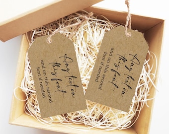 Personalized Kraft Brown Favor Tags: Custom Script, Any Occasion