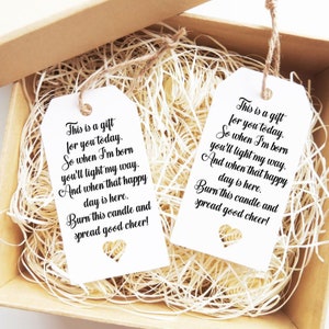Dit is een cadeau voor jou vandaag... Dank u Gift Tag, Baby Shower Tag, Kaars Gunst Tag, Baby Shower Party Tag