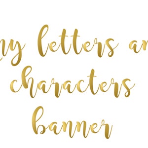 Backdrop Party Banner, Gold Metallic Lettering, Party Banner Decoration, Personalised Birthday Party Banner, Wedding Banner