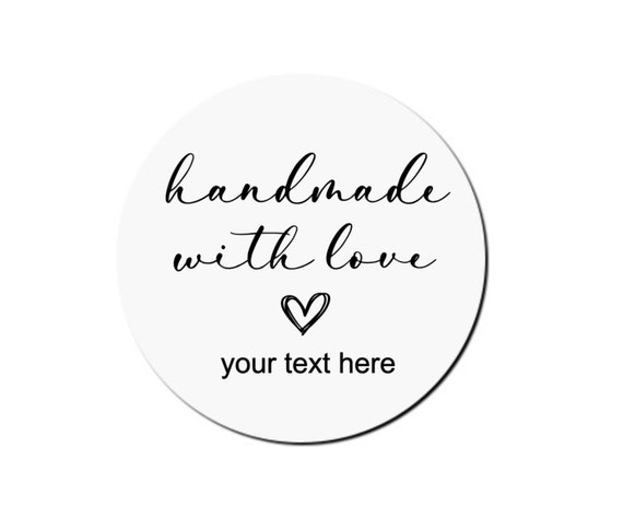 Handmade With Love Aufkleber, Custom Handmade With Love Sticker
