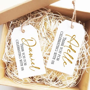 Etiqueta de lembrança personalizada, etiqueta de presente personalizada de casamento com caligrafia, etiqueta de escrita sofisticada para qualquer ocasião