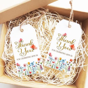 Personalised Gift Tag, Wildflower Favour Tag, Floral Gift Tag, Thank You Tag, Baby Shower, Wedding, Birthday, Custom Gift Tags