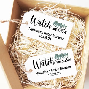 Étiquette personnalisée pour baby shower I Étiquette de remerciement I Étiquette de cadeau Je me regarde grandir I Étiquette de plante I Étiquette de cadeau de succulentes I Étiquette de remerciement de baby shower
