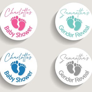 Sticker personnalisé baby shower, Sticker cadeau baby shower, Sticker cadeau baby shower, Sticker remerciement sexe, Sticker empreintes de pas