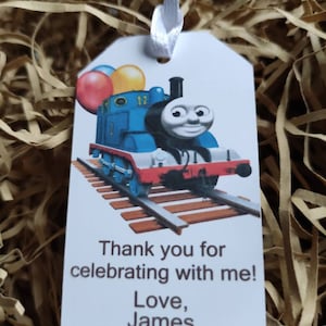 Thomas The Train Birthday Gift Tag, Birthday Thank You Tag, Birthday Favour Gift Tag, Train, Locomotive Birthday Favour Tags