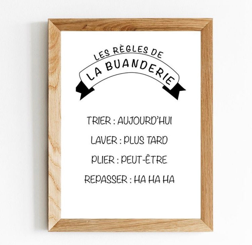Affiche Les Règles de La Buanderie