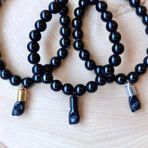 Black Onyx Azabache Bracelet, Mano Negra Bracelet, Mal De Ojo Bracelet, Protection Bracelet, Good Luck, Proteccion, Buena Suerte, Spanish
