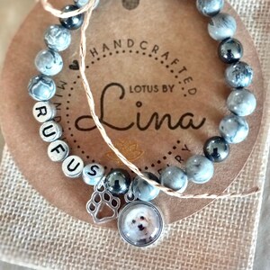 Personalized Pet Bracelet, Customized Pet Photo Bracelet, Pet Name Bracelet, Pet Charm, Dog & Cat Bereavement Pendant, Pet Loss Keepsake