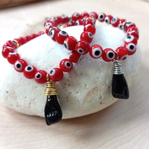 Pulsera Rojo De Azabache Bracelet, Red Mal De Ojo Bracelet, Pulsera De Proteccion, Red Evil Eye, Spanish Bracelet, Bebe, Adult, Buena Suerte