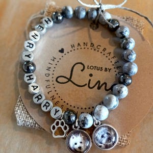 Personalized Pet Bracelet, Customized Pet Photo Bracelet, Pet Name Bracelet, Pet Charm, Dog & Cat Bereavement Pendant, Pet Loss Keepsake image 8