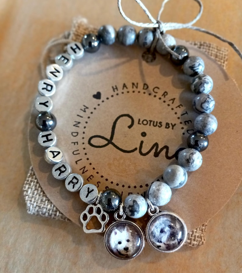 Personalized Pet Bracelet, Customized Pet Photo Bracelet, Pet Name Bracelet, Pet Charm, Dog & Cat Bereavement Pendant, Pet Loss Keepsake image 8