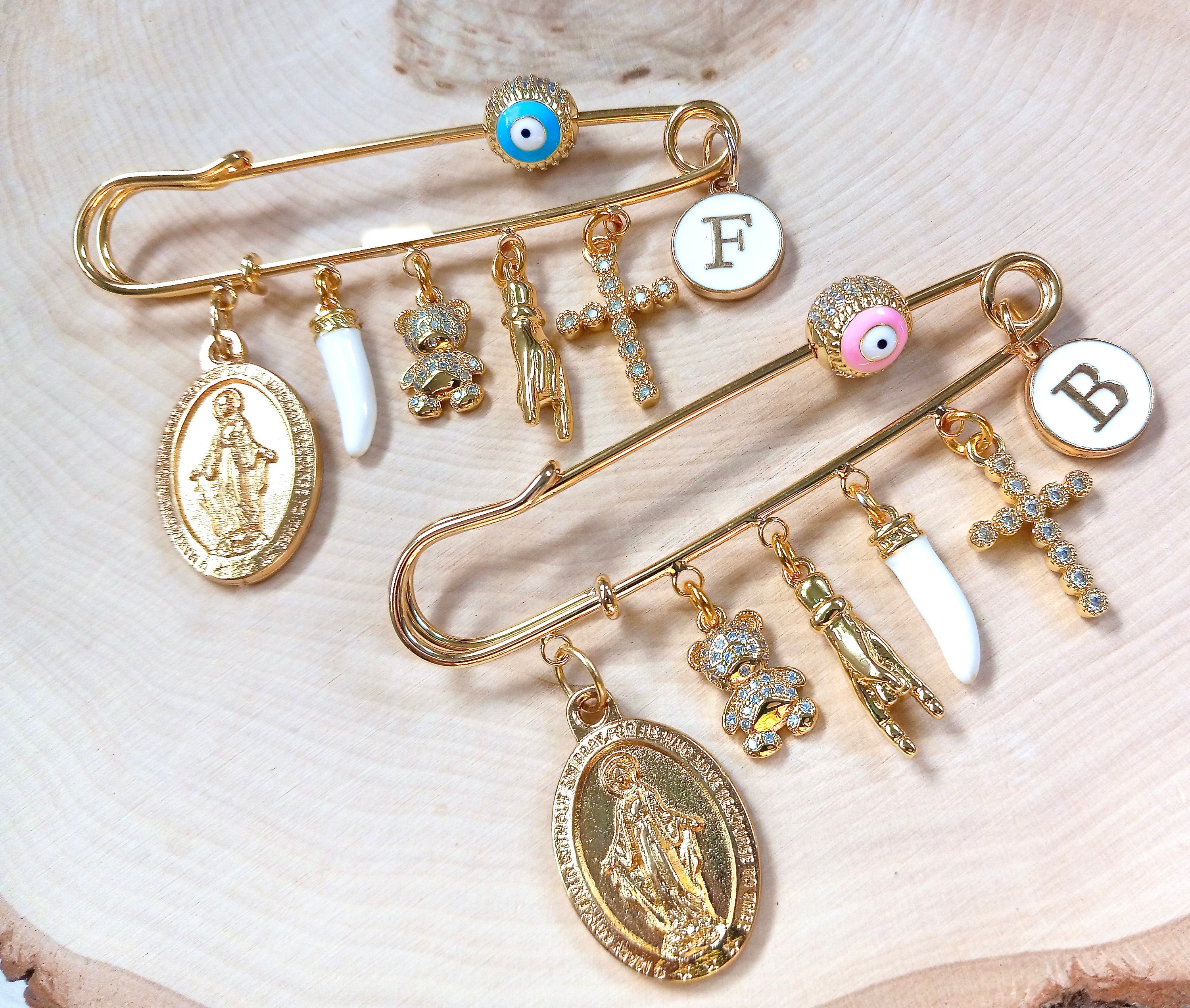 Rhinestone Safety Pin, Jumbo Safety Pins 2/3 Classic Safety Pin, Brooch Pin  High Quality 5 SET 