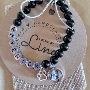 Personalized Pet Bracelet, Customized Pet Photo Bracelet, Pet Name Bracelet, Pet Charm, Dog & Cat Bereavement Pendant, Pet Loss Keepsake image 5