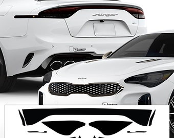 Kia Stinger Smoked Tint Kit: Headlights, Taillights, Reflectors (2018-2023)