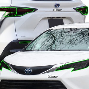 Fits Toyota Sienna 2021 2022 2023 Head Tail Light Fog Light Precut Smoked Vinyl Tint Kit Film Overlay PPF