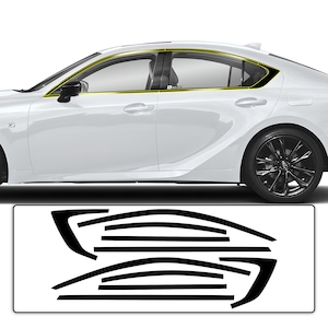 Fits Lexus IS 2021 2022 2023 Side Window Rear Front Bumper Vinyl Chrome Delete Trim Blackout Decal Sticker Cover Overlay 300 350