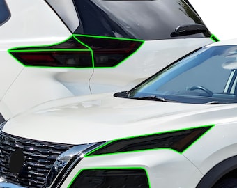 May include: Two white cars with tinted windows. The front car has tinted headlights and the rear car has tinted taillights.