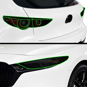 Fits Mazda 3 2019 - 2024 Head Tail Light Precut Smoked Vinyl Tint Kit Film Overlay PPF Cover Headlight Taillight 2023 2022 2021 2020