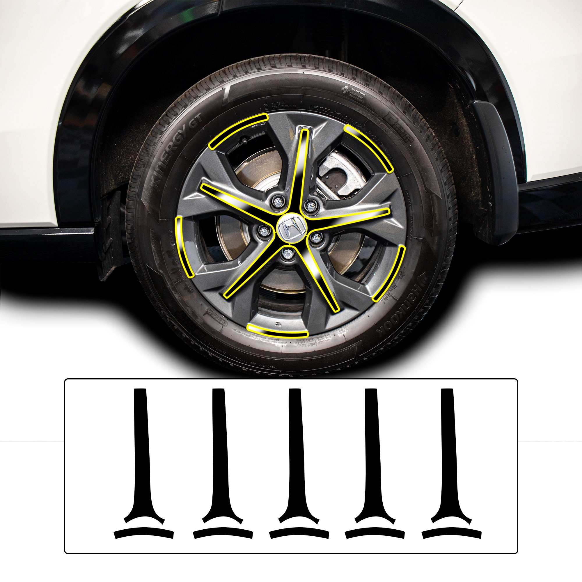 Fits Honda HR-V 2023 Wheel Rim Vinyl Chrome Delete Trim Blackout Decal Sticker Film Overlay