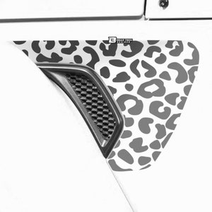 Fits 2018-2025 Jeep Wrangler JL and Gladiator 2020-2025 Precut Side Fender Vent Leopard Cheetah Print Spots Vinyl Decal Sticker, Matte Black