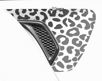 Jeep Wrangler JL Gladiator Fender Vent Decal: Leopard Print Matte Black