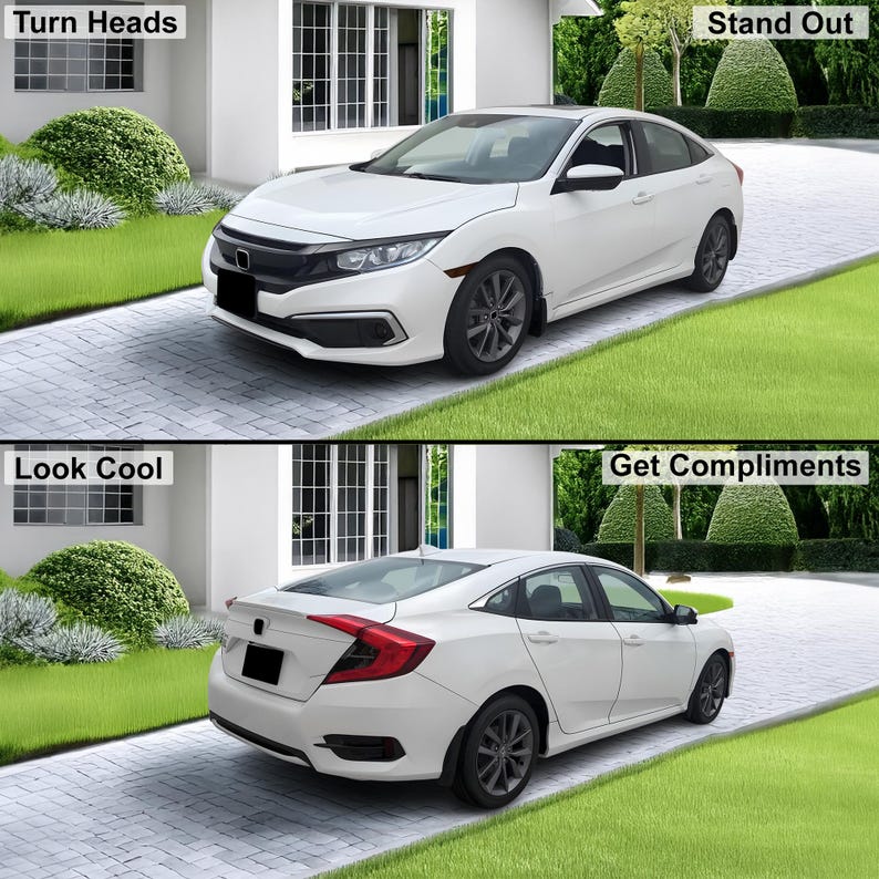 Civic Sedan Smoke Tint Overlay Kit: Nebel, Rücklicht, Reflektor (2016-2021) Bild 2