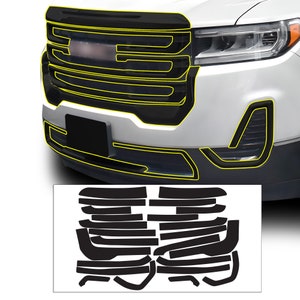 Fits GMC Acadia 2020 - 2023 Front Grille Side Rear Vinyl Chrome Delete Trim Blackout Decal Sticker Cover Overlay 2021 2022